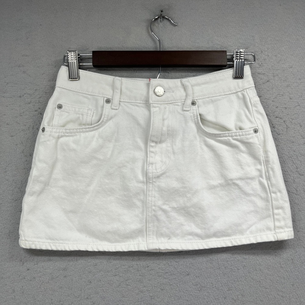 BDG Denim Mini Skirt Womens XS White 5 Pocket Festival Preppy Casual Summer Y2K